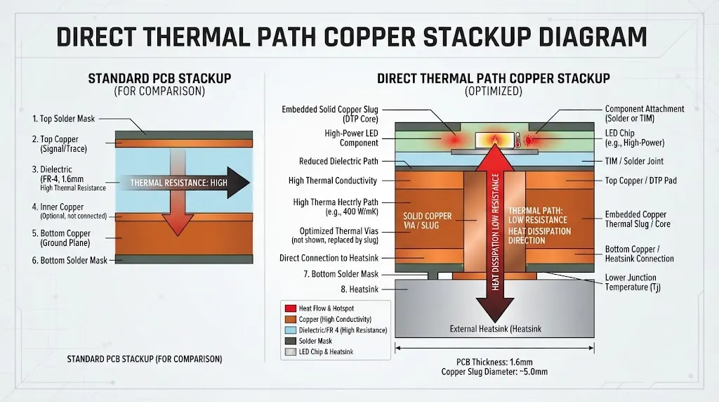 Direct Thermal Path Copper Stackup Diagram