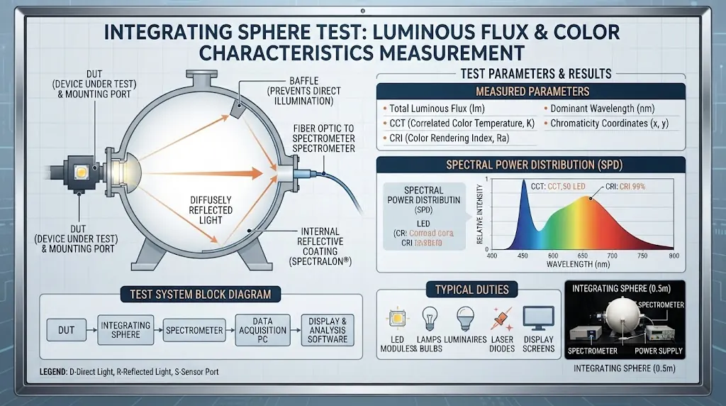 Integrating sphere test