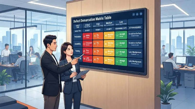 Defect Demarcation Matrix Table