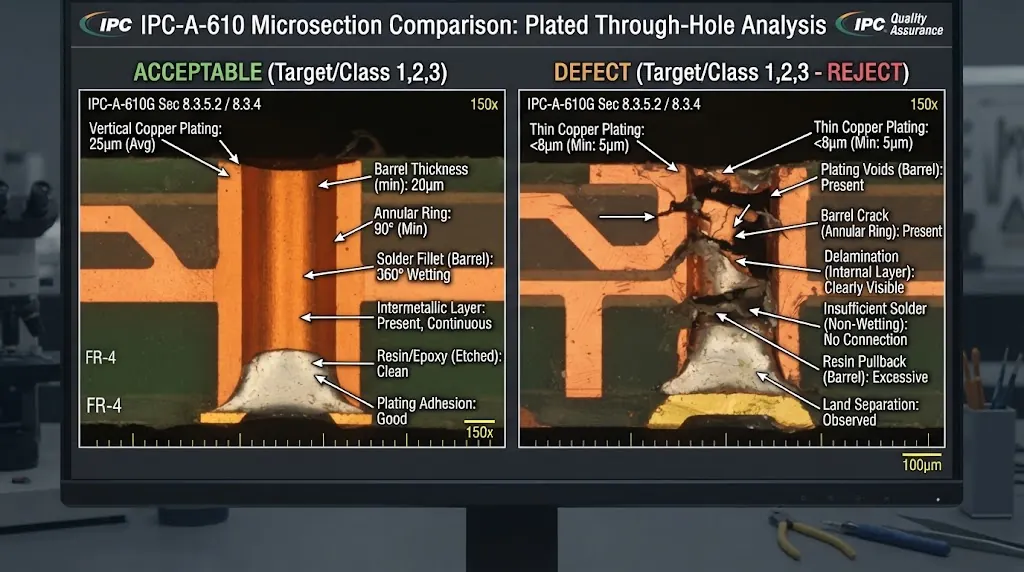 IPC-A-610 Microsection Comparison
