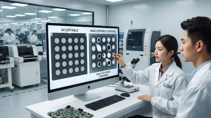 Solder voiding x-ray comparison