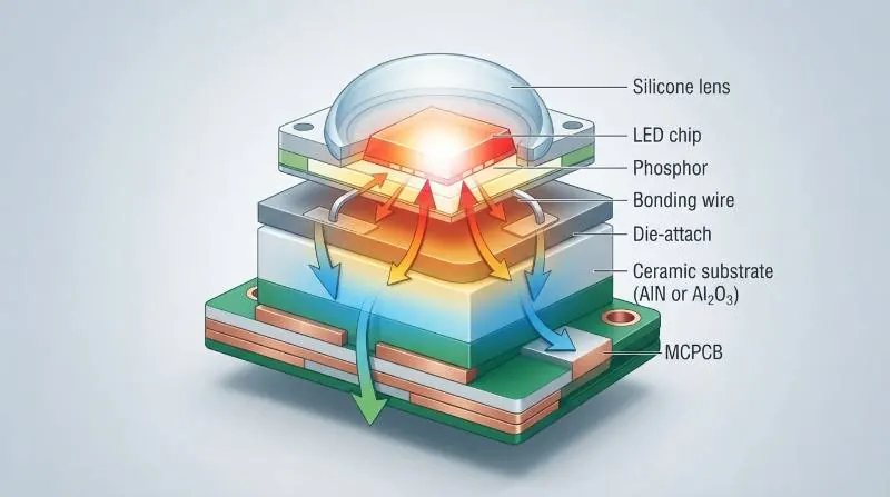 LED Thermal Heatflow Cross Section
