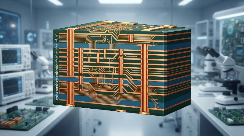 HDI PCB cross section diagram