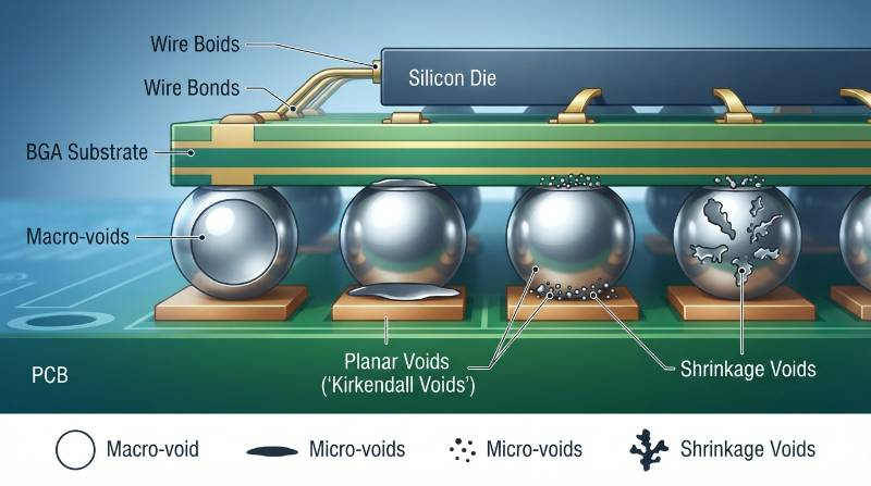 BGA solder joint voiding diagram