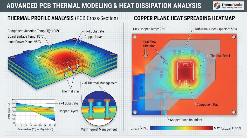 Thermal profiling and copper plane heatmap