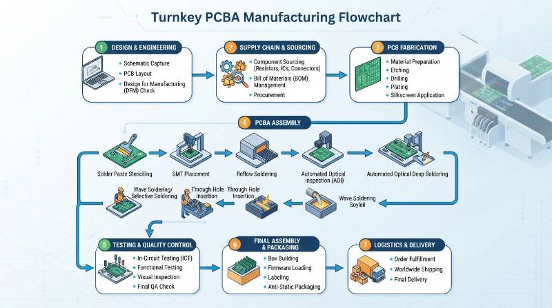 Turnkey PCBA Manufacturing Flowchart