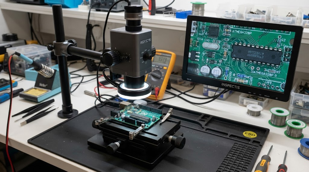 Electronics inspection microscope