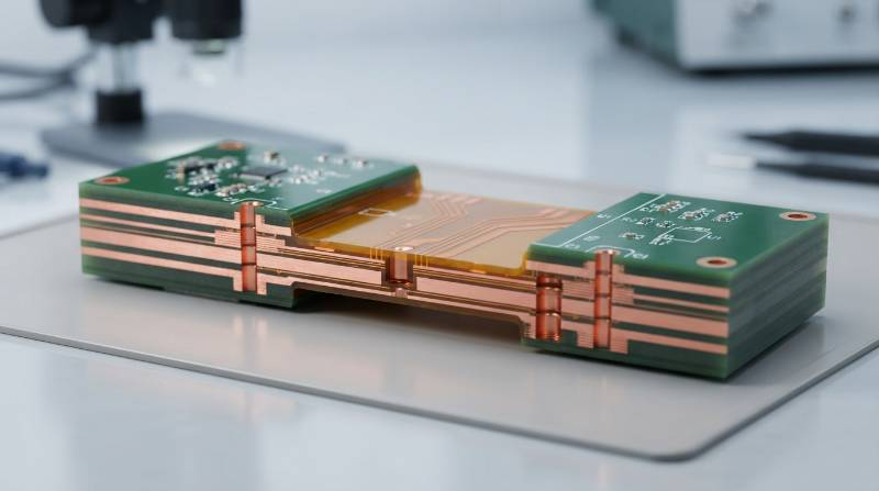 Rigid-flex heavy copper stackup