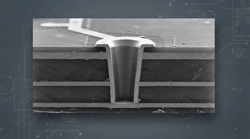 Laser microvia cross-section